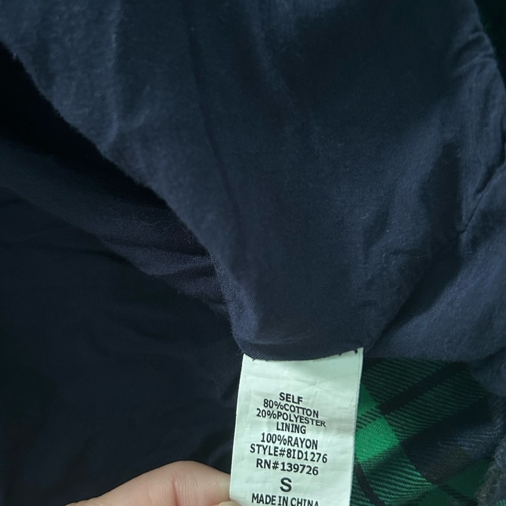 Wild Honey Plaid Flannel Mini Dress Green Navy Size Small - Picture 7 of 8